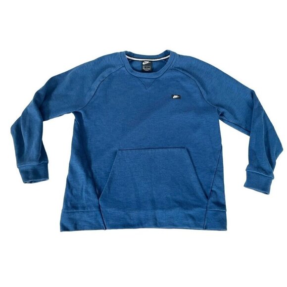 Nike Sportswear Men’s Sz L Blue Optic Fleece Crewneck Sweatshirt - Picture 9 of 9